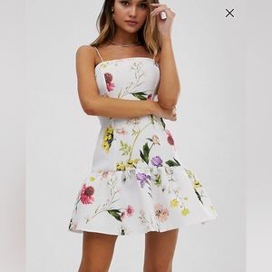 ASOS floral peplum dress